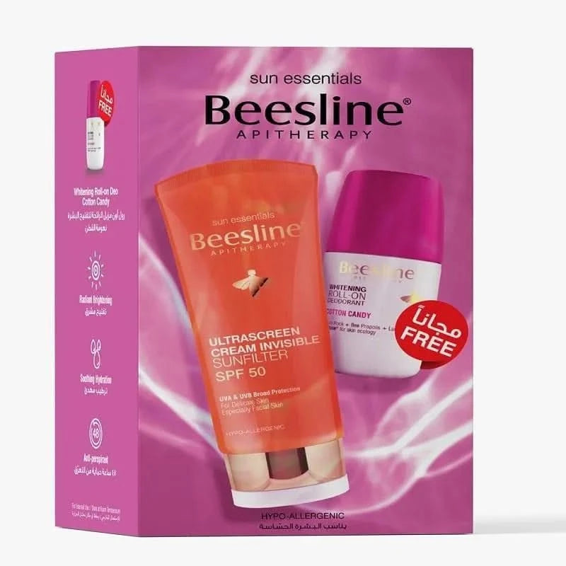 Beesline® Promopack (Ultrascreen Invisible Sunfilter SPF 50 + Whitening Roll on Cotton Candy)