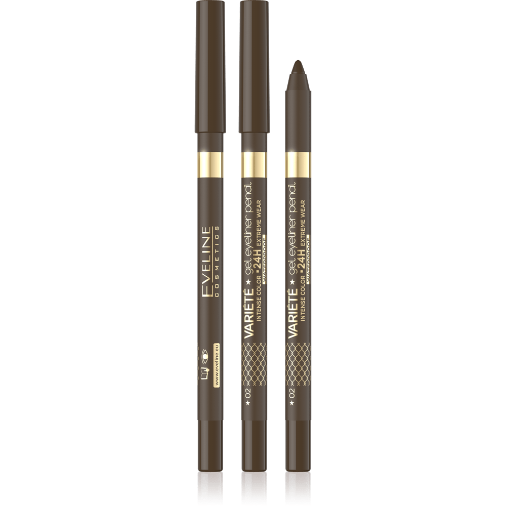 EVELINE COSMETICS VARIÉTÉ GEL EYELINER PENCIL 02 Brown - Cosmoshop - description