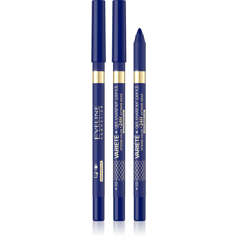 EVELINE COSMETICS VARIÉTÉ GEL EYELINER PENCIL - 03 Blue - Cosmoshop - description