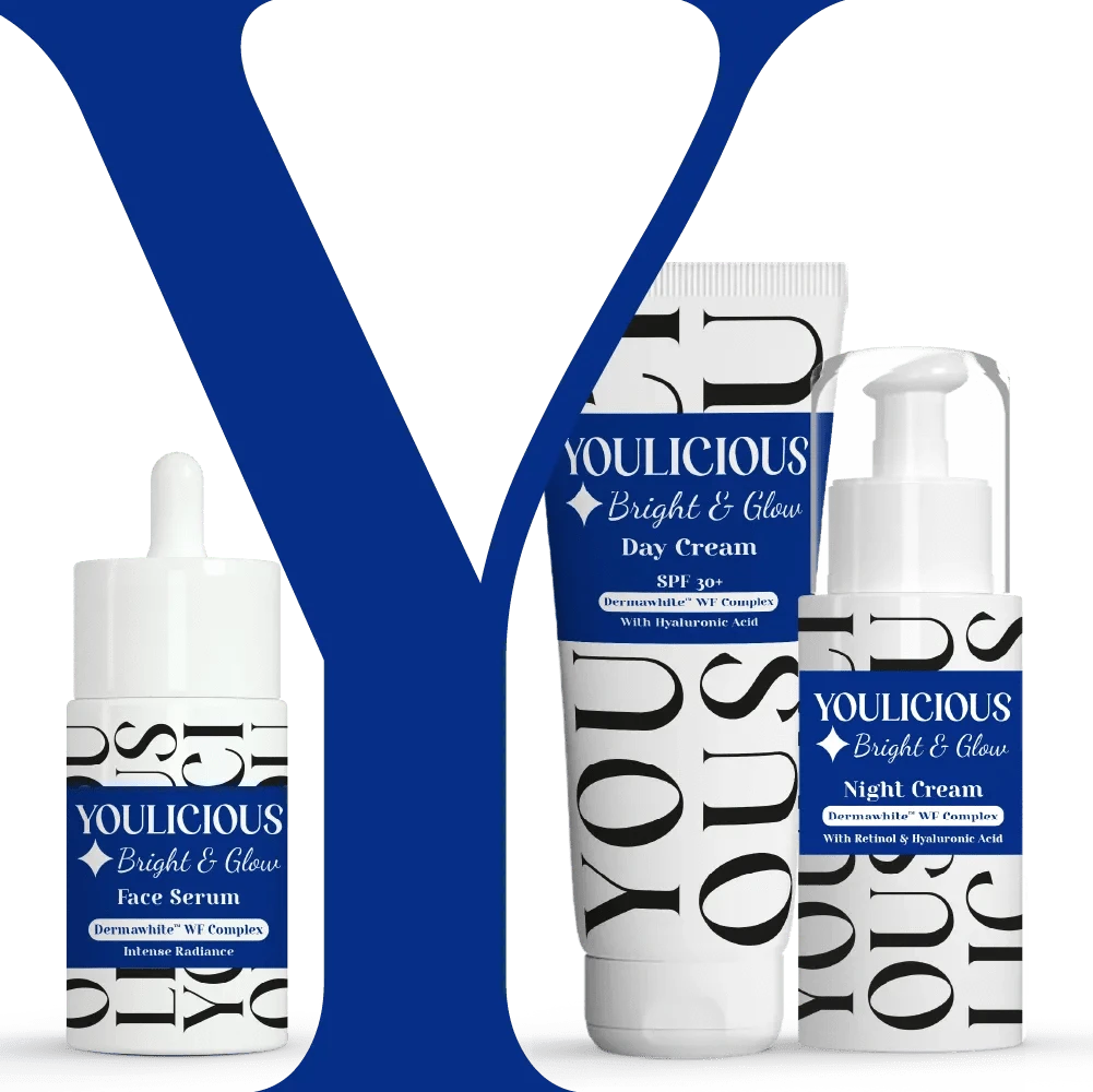 Youlicious bright & glow face serum + day cream +night cream - Cosmoshop
