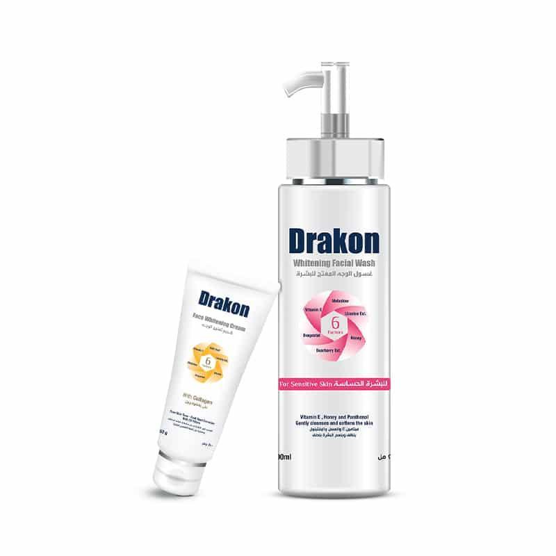 Drakon® Whitening Facial Cleanser For Sensitive Skin + Whitening Face Cream - Cosmoshop