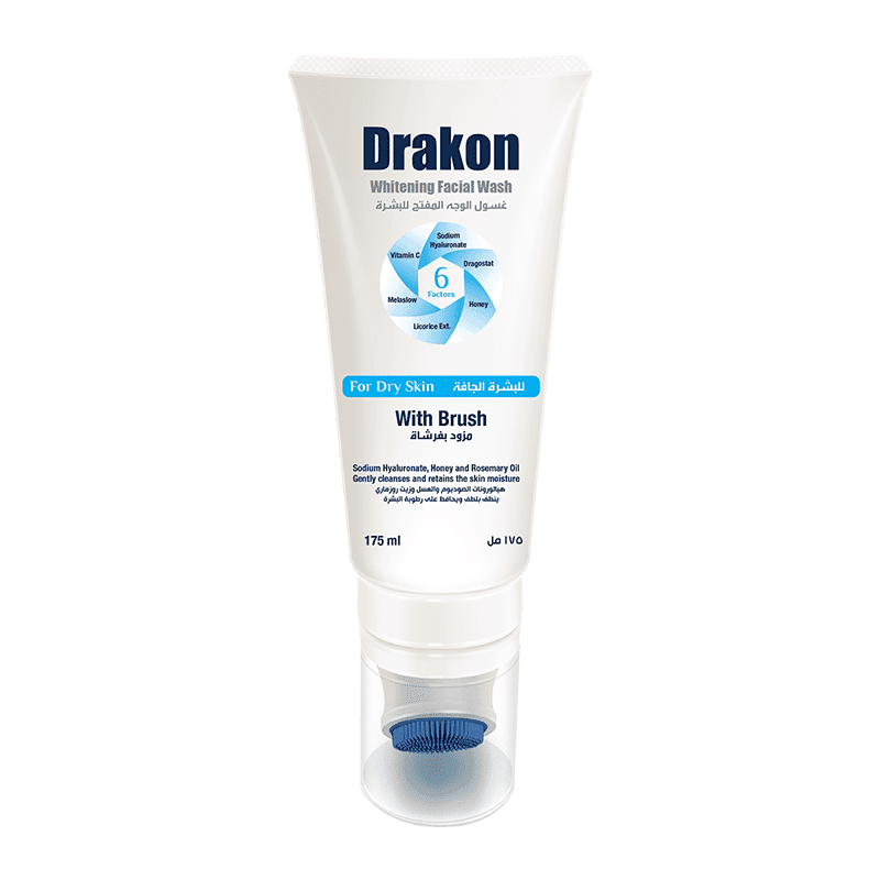 Drakon® Whitening Facial Wash For Dry Skin With Brush - Cosmoshop