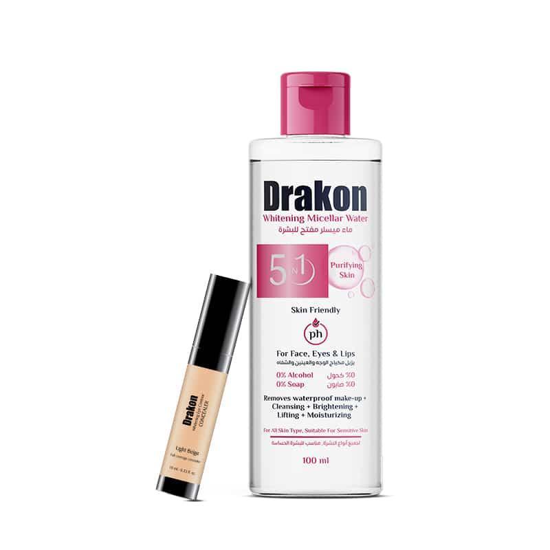 Drakon® Whitening Eye Contour Concealer Light + Whitening Micellar Water 100 ML - Cosmoshop