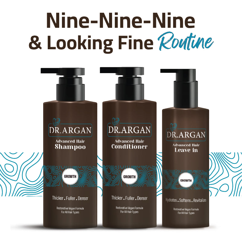 Dr.Argan Looking Fine Routine ( Dr argan advanced shampoo + advanced Conditioner + advanced leave in)