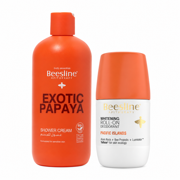 Beesline shower cream exotic papaya + roll on pacific island