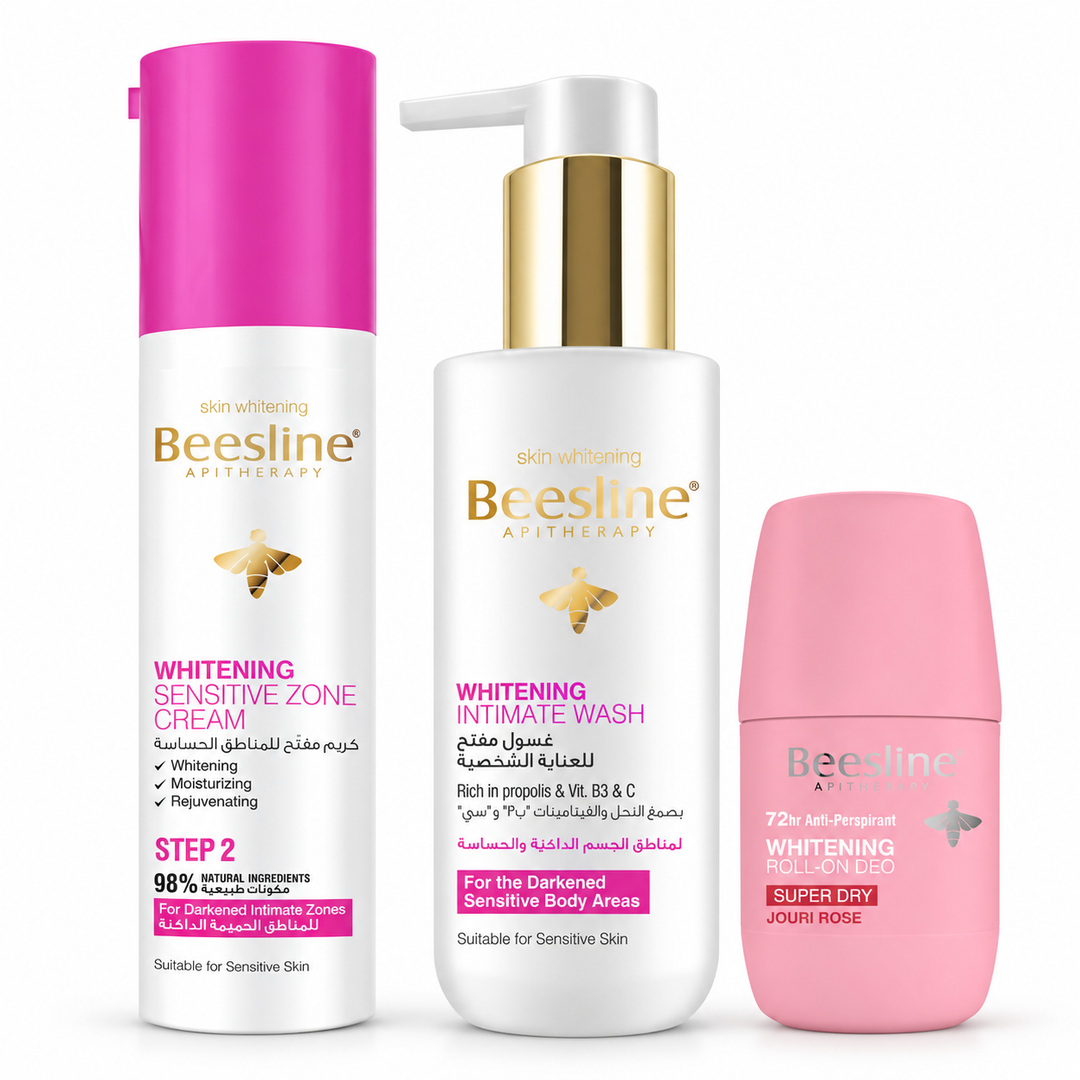 Beesline sensitive zone cream + intimate wash + roll on jouri rose