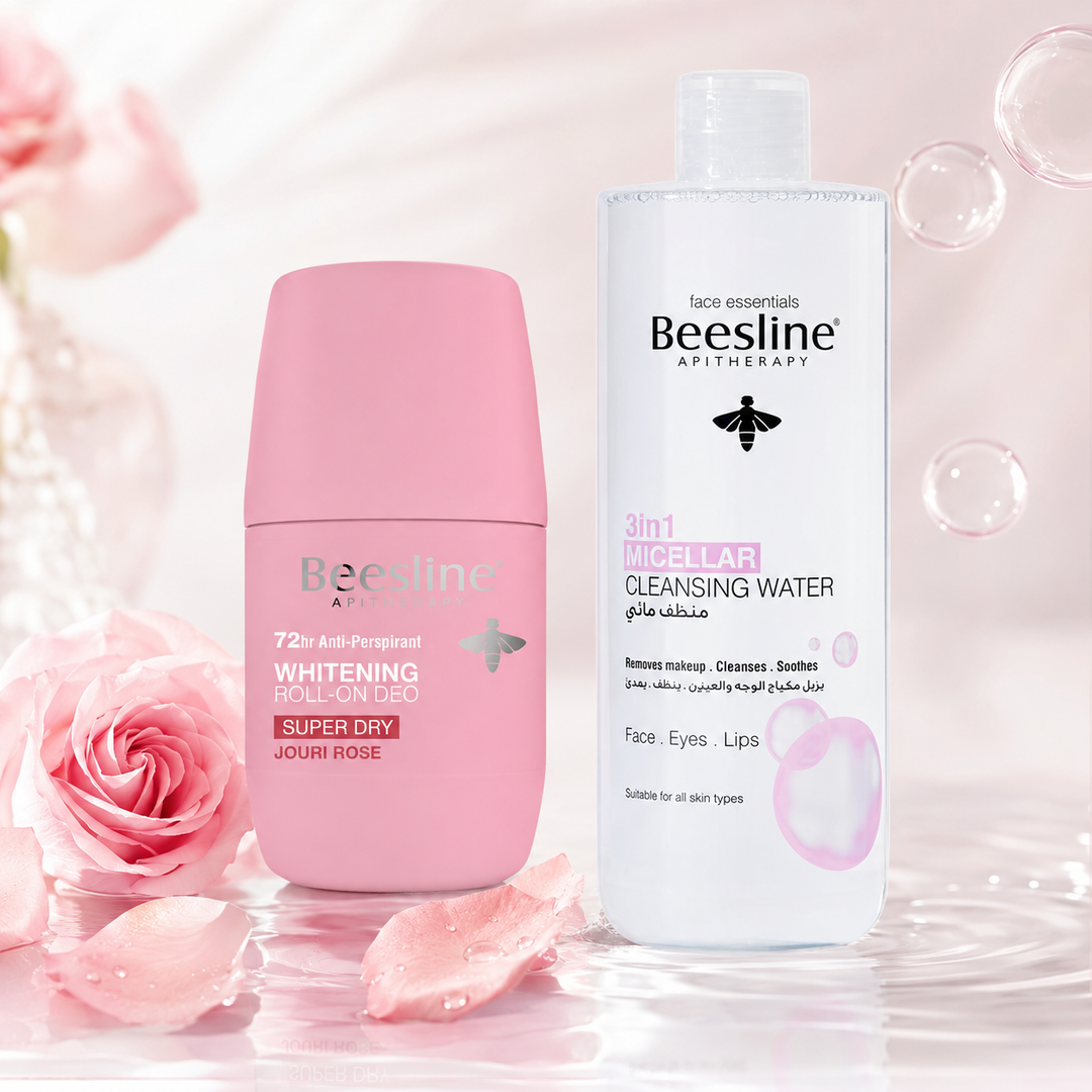 Beesline micellar water 3in1 and roll on jouri rose