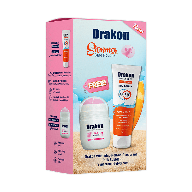 Drakon® promopack ( Sunscreen Gel-Cream 60 ml +Drakon whitening Roll on Pink Bubble) - Cosmoshop