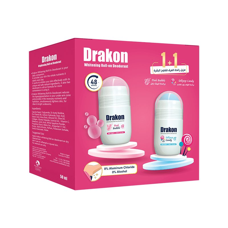 Drakon® promopack Drakon whitening Roll on Pink Bubble + Lollipop candy Free