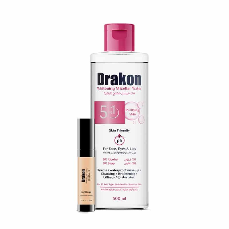 Drakon® Whitening Eye Contour Concealer Light + Whitening Micellar Water 500 ML - Cosmoshop