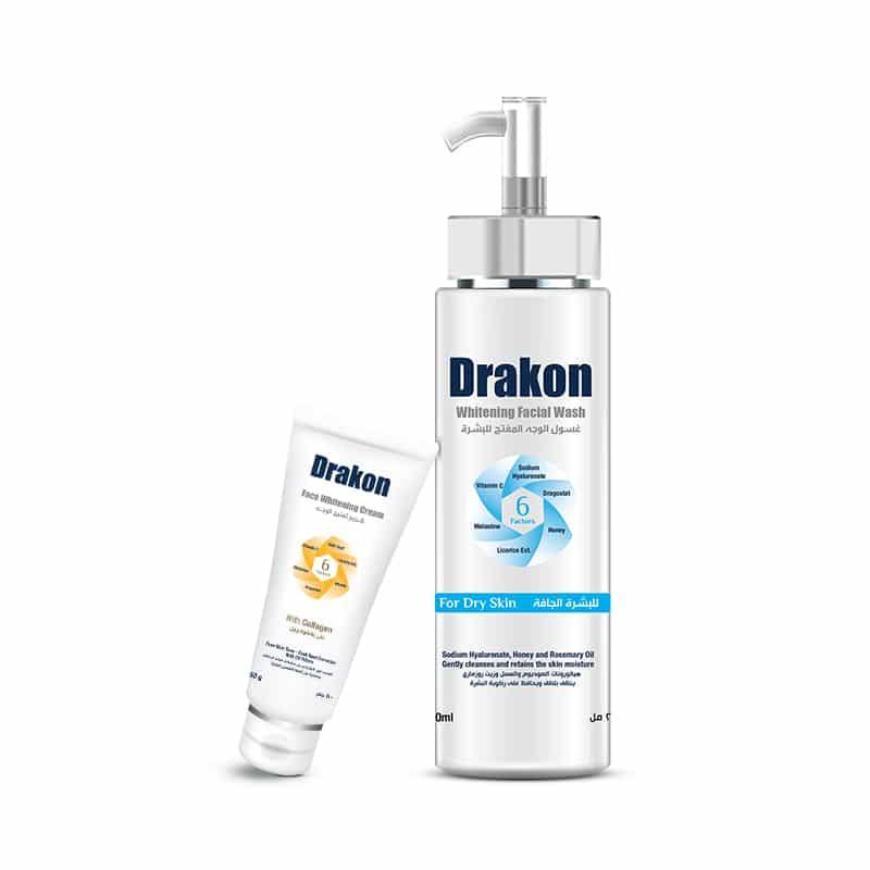 Drakon® Whitening Facial Cleanser For Dry Skin + Whitening Face Cream - Cosmoshop