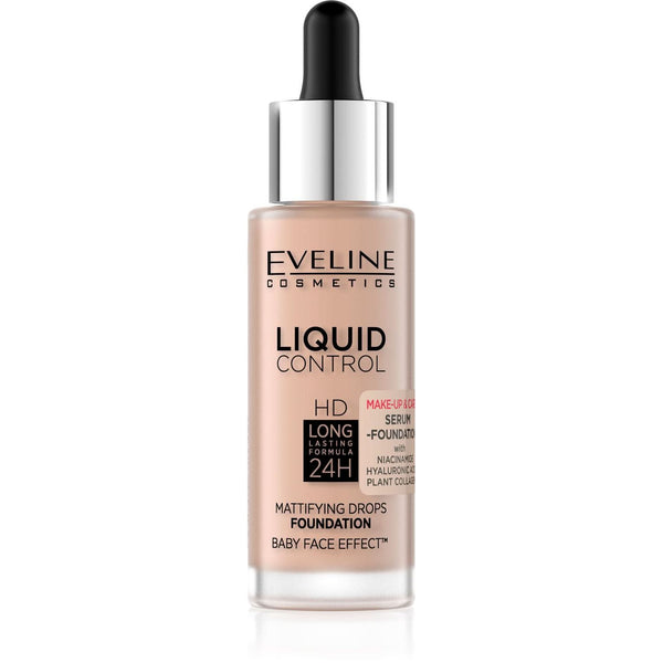 EVELINE COSMETICS LIQUID CONTROL SERUM FOUNDATION - 003 Ivory Beige - Cosmoshop - description