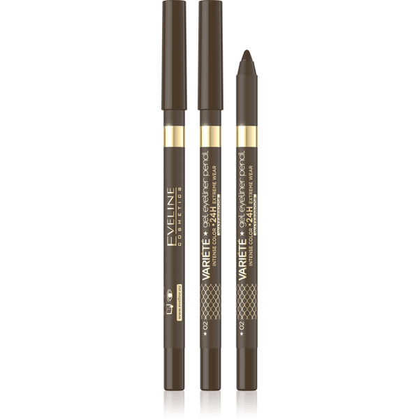 EVELINE COSMETICS VARIÉTÉ GEL EYELINER PENCIL 02 Brown - Cosmoshop - description