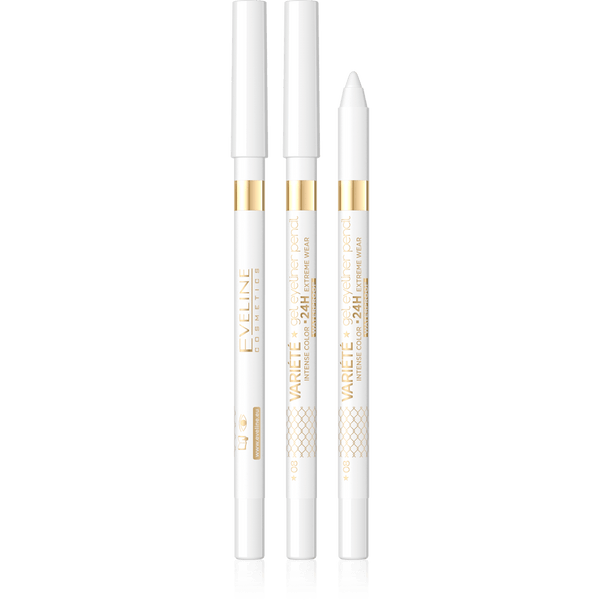 EVELINE COSMETICS VARIÉTÉ GEL EYELINER PENCIL - 08 White - Cosmoshop - description