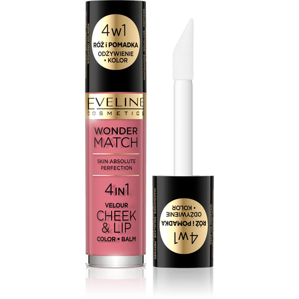 Eveline Cosmetics Wonder Match 4 IN 1 Velour Cheek & Lip 04 - Cosmoshop - description