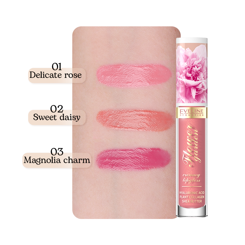 Eveline Cosmetics Flower Garden Creamy Lip Gloss 01 Delicate Rose