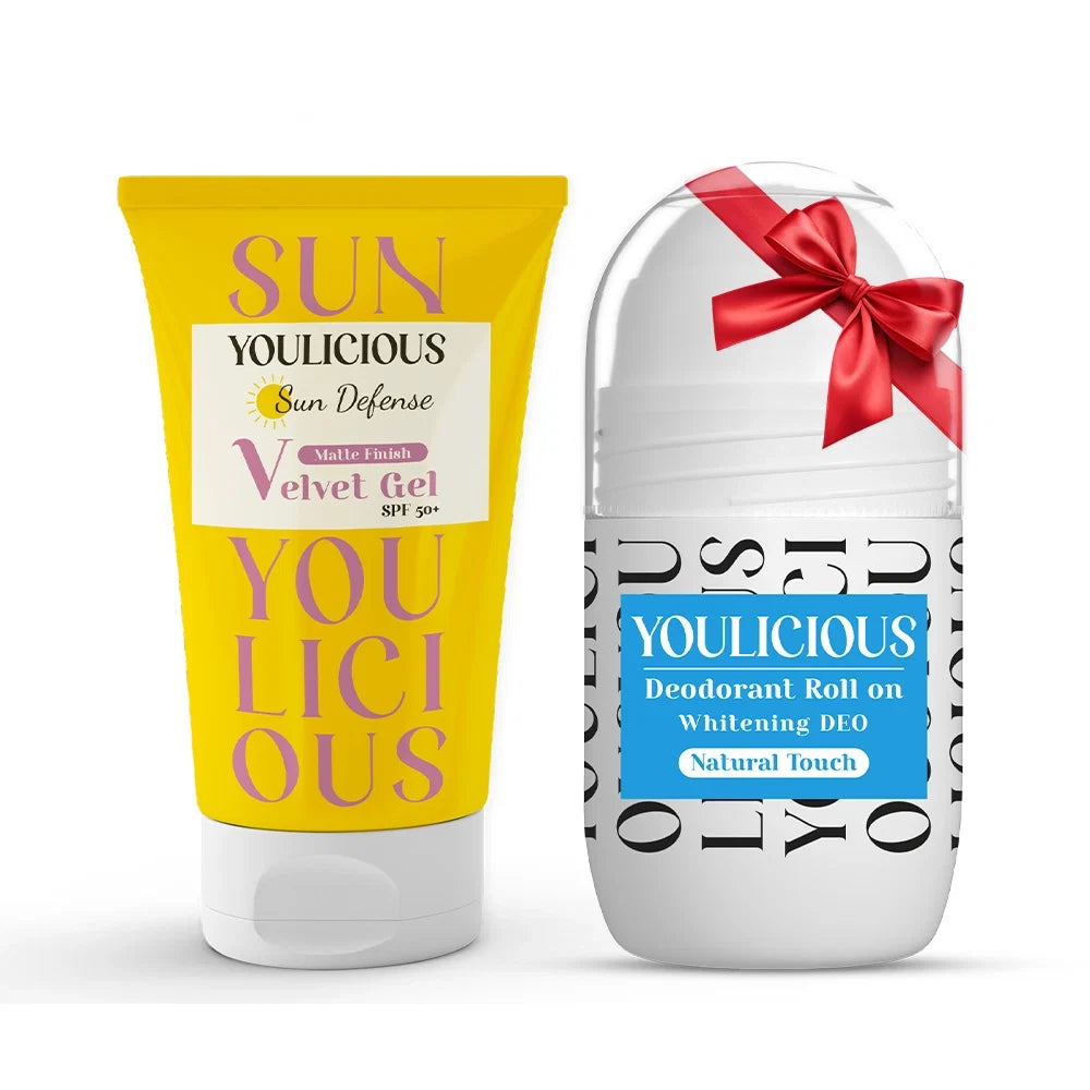 Youlicious sun defense velvet gel + roll on natural touch free