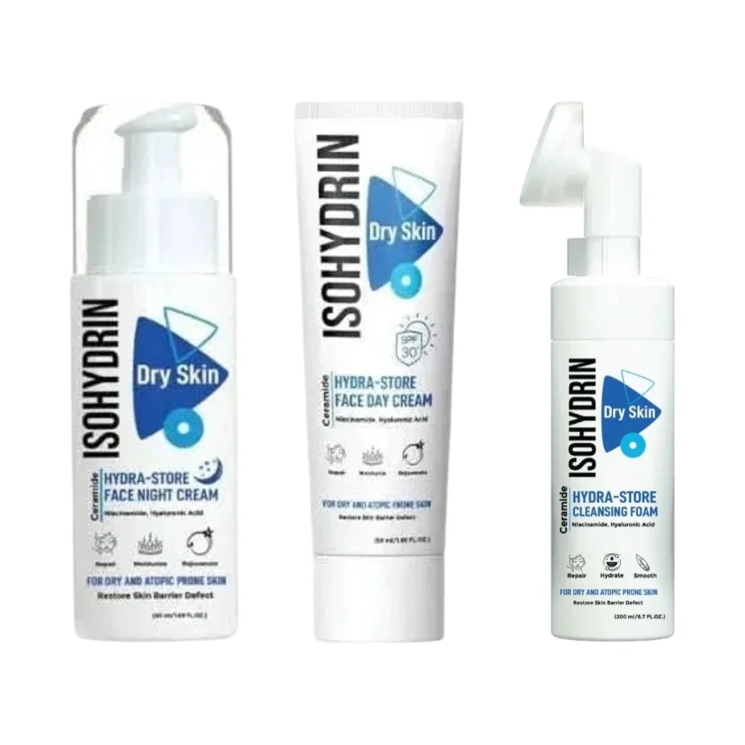isohydrin day cream + night cream + foam cleanser