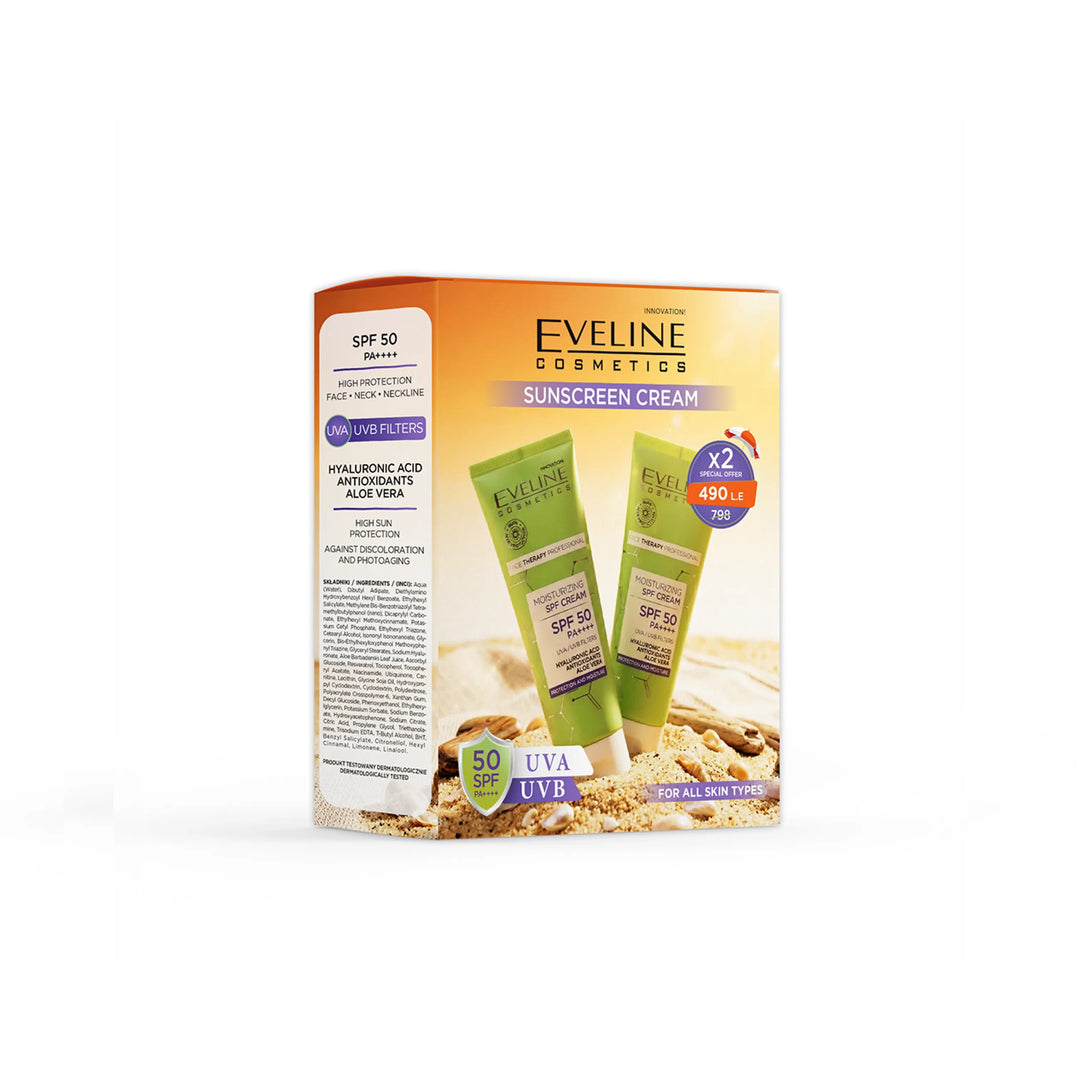 Eveline Cosmetics Moisturizing SPF Cream spf 50 - 30ml (X2) - Promo Pack
