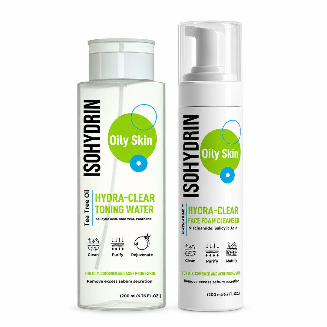 Isohydrin hydra clear toner + foam cleanser